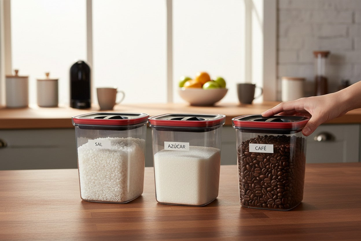 Kit de 3 Contenedores Hermeticos Medianos (1300 ml) Tapa giratoria