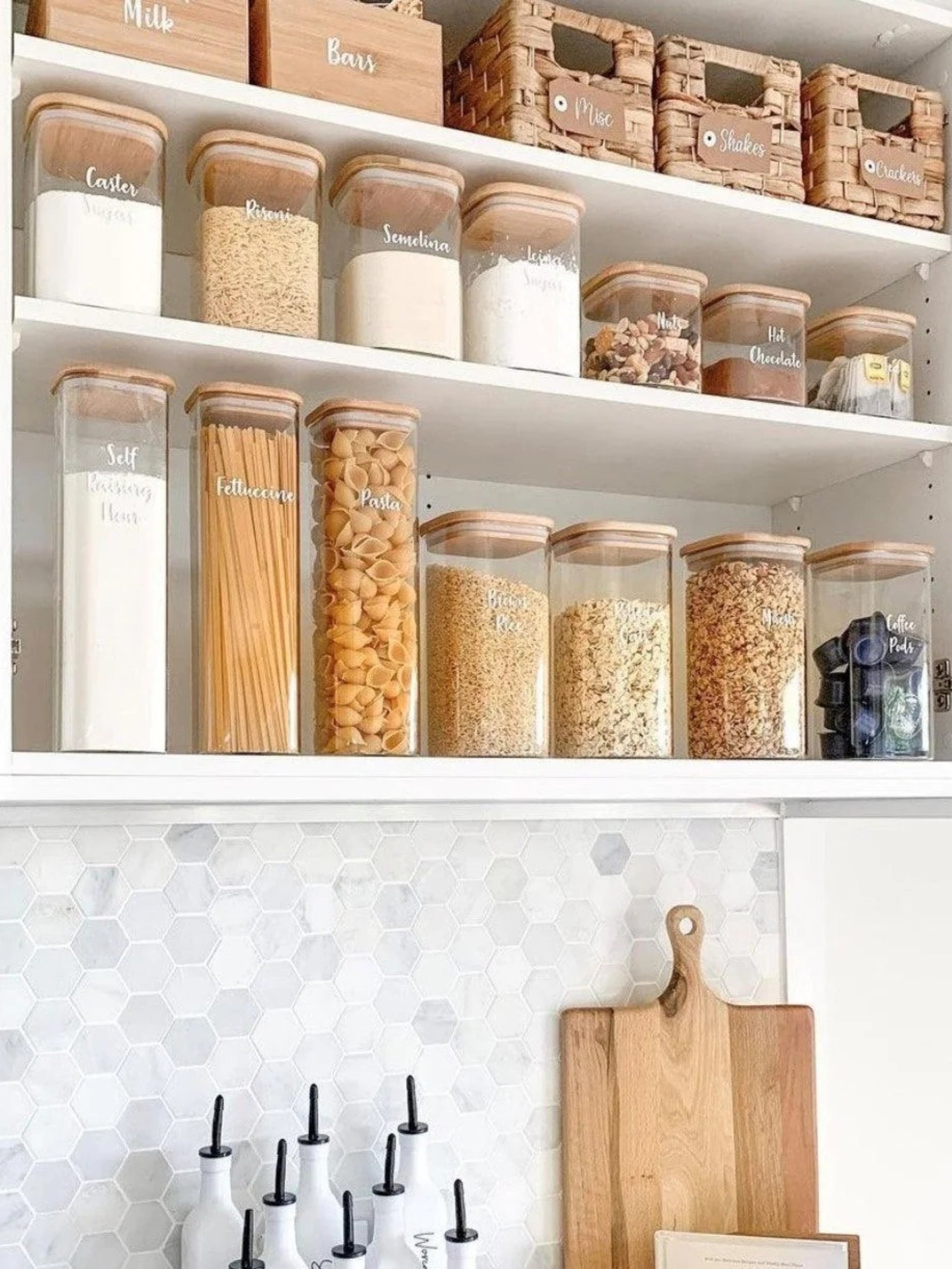 Set de Contenedores Hermeticos Con Tapa de Bambu para cocina X 7