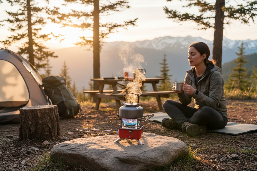Combo Estufa Portátil a Gas Butano + Cartucho Incluido | Ideal para Camping, Viajes y Emergencias