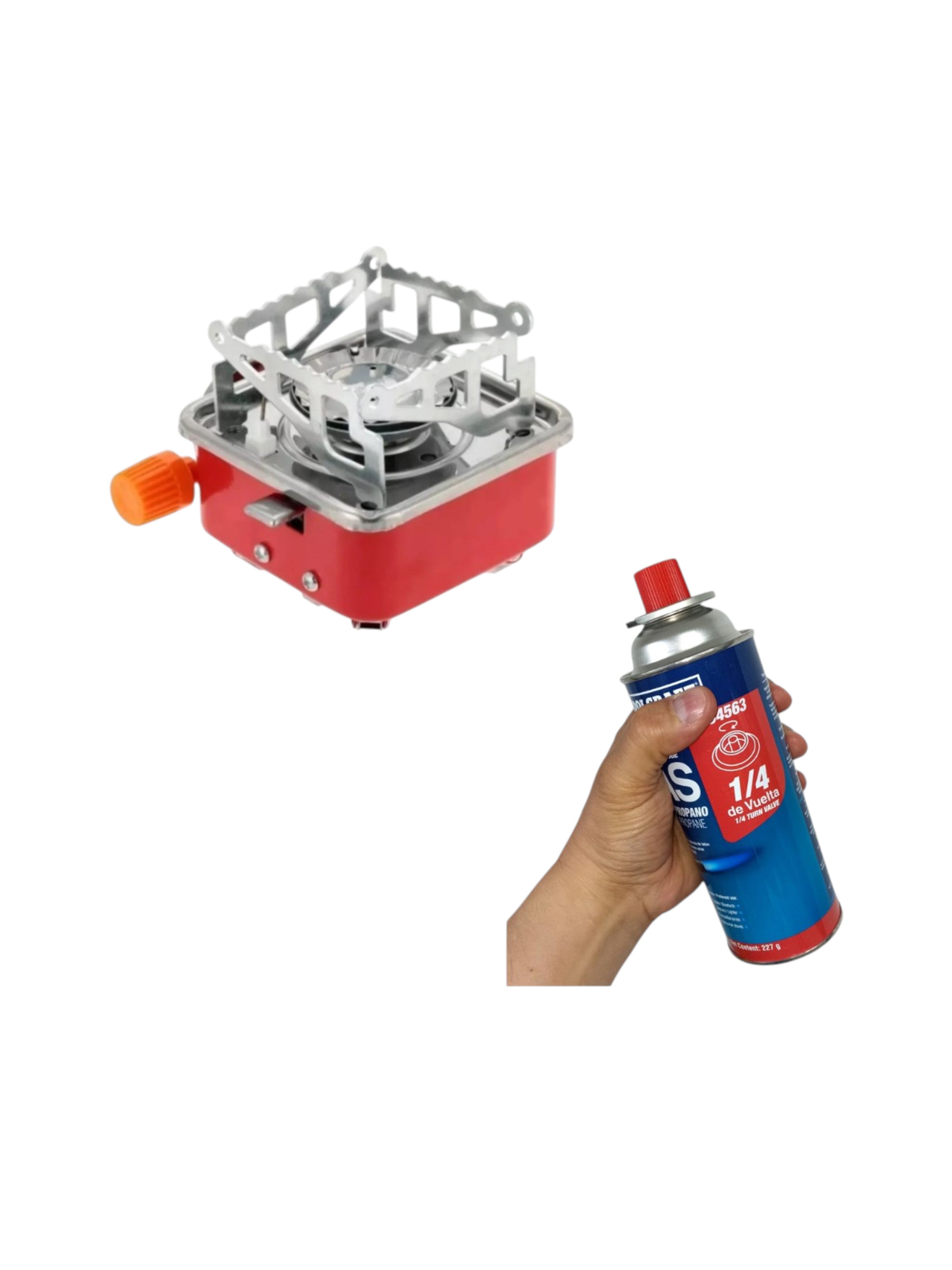 Combo Estufa Portátil a Gas Butano + Cartucho Incluido | Ideal para Camping, Viajes y Emergencias